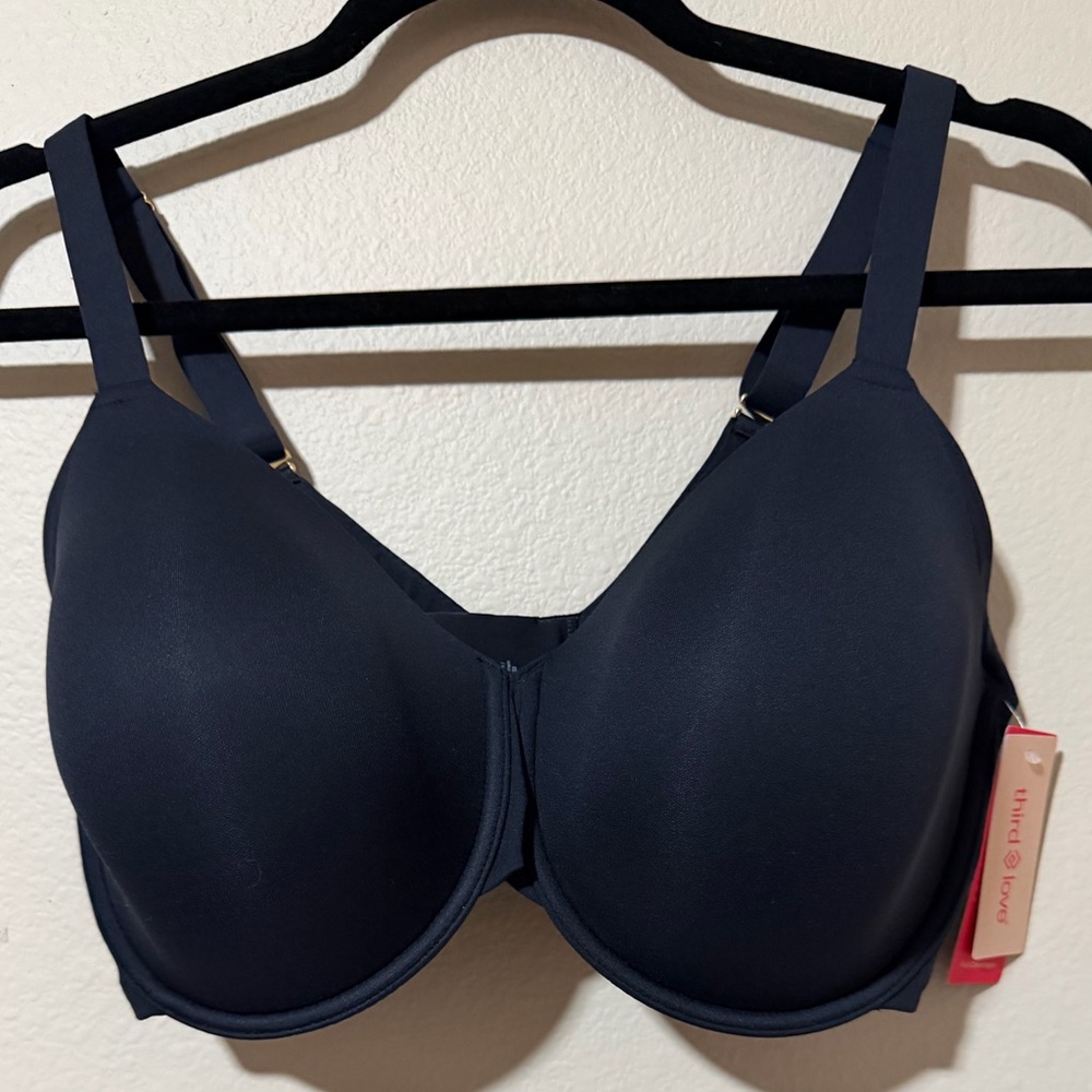 ThirdLove Navy Seamless T-Shirt Bra with Light Support
